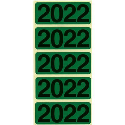 Étiquette d'identification Bene année 2022 Vert 48 x 19 mm 20 Feuilles de 5 Étiquettes