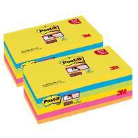 Notes Post-it Super Sticky Assortiment 76 x 76 mm 90 notes Pack promo 18+6 Gratuits