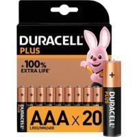 Piles Duracell Plus 100 AAA 4 mAh Alcaline 1.5 V 20 20 Unités