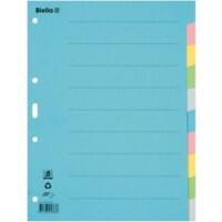 Intercalaires Biella A4 Assortiment Bleu, gris, jaune, rose, vert 6 intercalaires Carton 4 trous