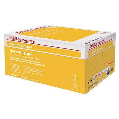 Papier imprimante Business A3 Office Depot Blanc 80 g/m² Lisse 5 Paquets de 500 Feuilles