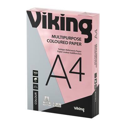 Papier couleur A4 Viking Rose 160 g/m² Lisse 250 Feuilles