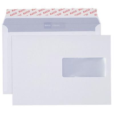 Enveloppes Elco Classic Avec fenêtre C5 229 (l) x 162 (h) mm Bande adhésive Blanc 100 g/m² 500 Unités
