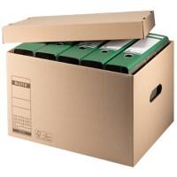 Boîtes d'archivage Leitz Premium 6081 avec couvercle format L brun du nature carton 44 x 33,5 x 28 cm 10 unités
