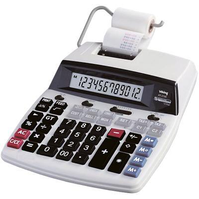 Calculatrice imprimante Viking AT-2100 Avec rouleau 12 chiffres Gris