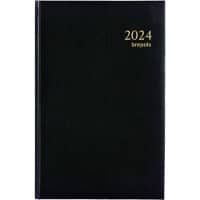 Agenda Brepols Saturnus Lima 2025 21 x 13,5 cm 2 Jours par page Papier Noir Allemand, Anglais, Français, Néerlandais