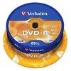 DVD + R Verbatim Argenté mat 16 x 4.7 Go Spindle 25 Unités