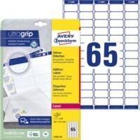 Étiquette d'adresse Ultragrip AVERY Zweckform L7651-25 A4 Blanc 38.1 x 21.2 mm 25 Feuilles de 65 Étiquettes