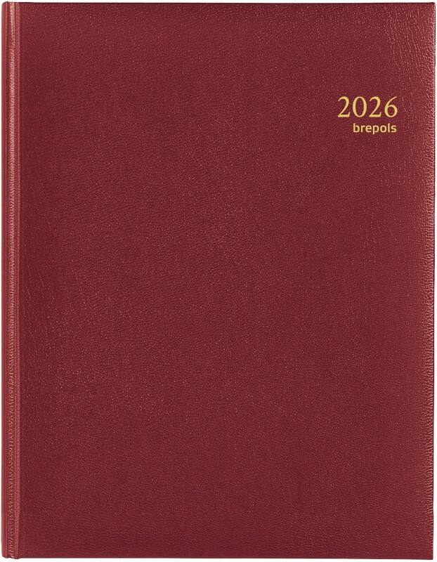 Agenda Brepols Timing Lima 2026 A5 1 Semaine sur 2 pages Allemand, Anglais, Français, Italien, Néerlandais, Espagnol Bordeaux 0,136,1256,04,6,0