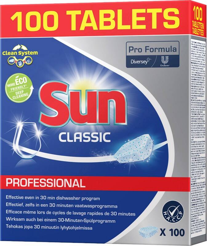 Tablettes pour lave-vaisselle Sun Classic 100 unités