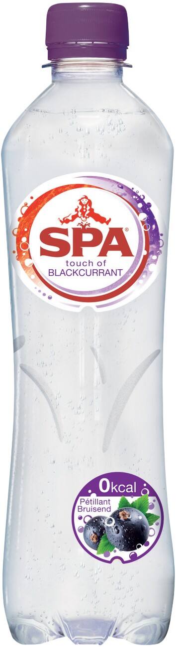 Eau minérale Spa Intense Pétillante Arôme cassis 6 Bouteilles de 500 ml