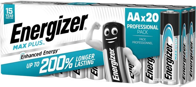 Piles Energizer Max Plus AA LR6 1,5V Alcaline 20 Unités