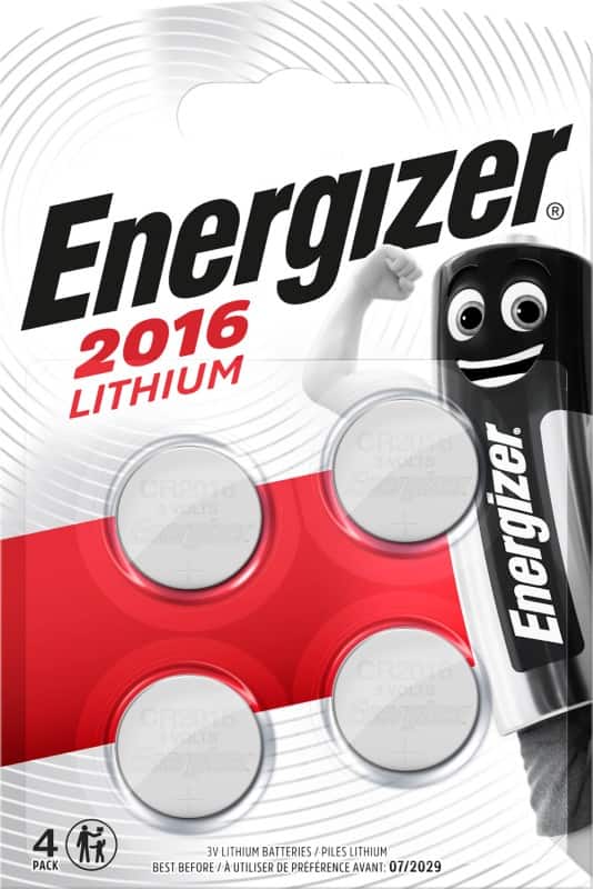 Piles bouton Energizer CR2016 3V Lithium 4 Unités