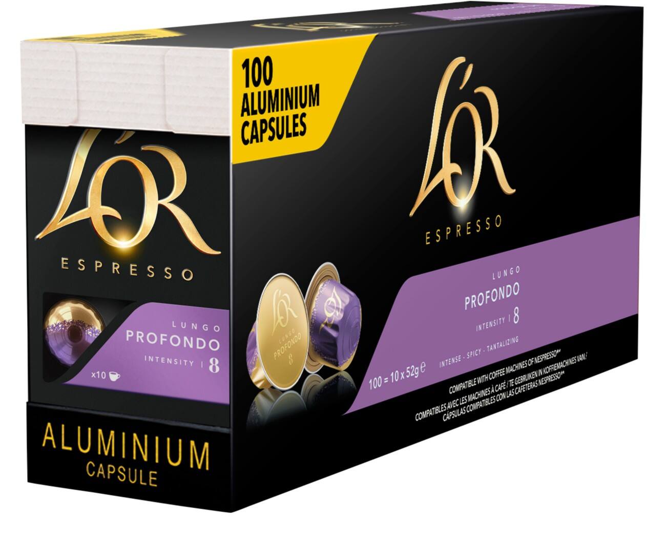 Café Espresso Lungo Profondo L'OR 100 Unités de 5.2 g