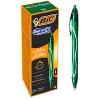 Roller encre gel BIC Gel-ocity Quick Dry Vert Moyenne 0.30 mm Rechargeable 12 Unités