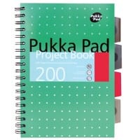 Cahier Pukka Pad Metallic B5 Ligné Reliure spirale PP (Polypropylène) Dos cartonné Vert Perforé 200 pages 3 unités