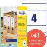 Étiquettes Avery LR4761-25 A4 Blanc 192 x 61 mm 30 Feuilles de 4 Étiquettes