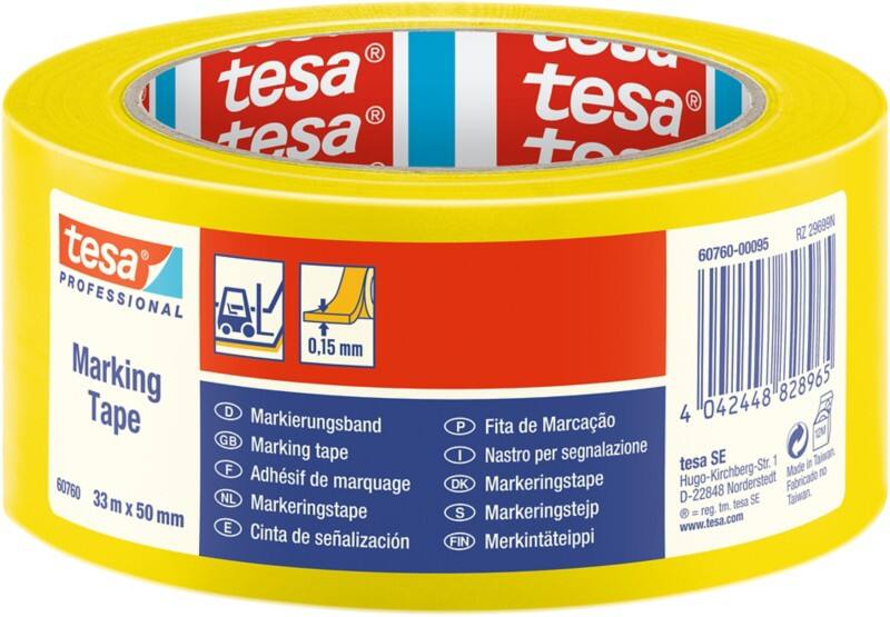Ruban de marquage au sol tesa tesa Professional Jaune 50 mm (l) x 33 m (L) PVC (Polychlorure de vinyle) 60760