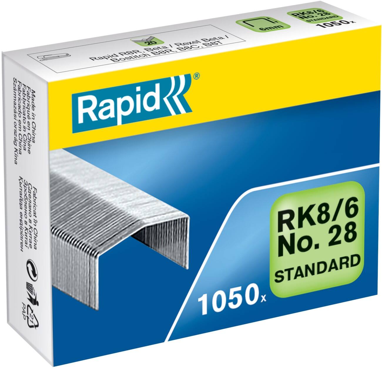 Agrafes Rapid Standard RK8/6 B8 24873600 galvanisées 1 050 Unités