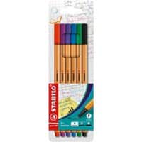 Stylo-feutre STABILO point 88 Pointe fine 0,4 mm Assortiment 6 unités