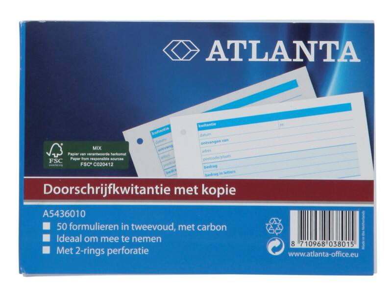 Carnet de quittances (NL) Djois Atlanta A5436-010 A6 10,5 x 14,8 cm