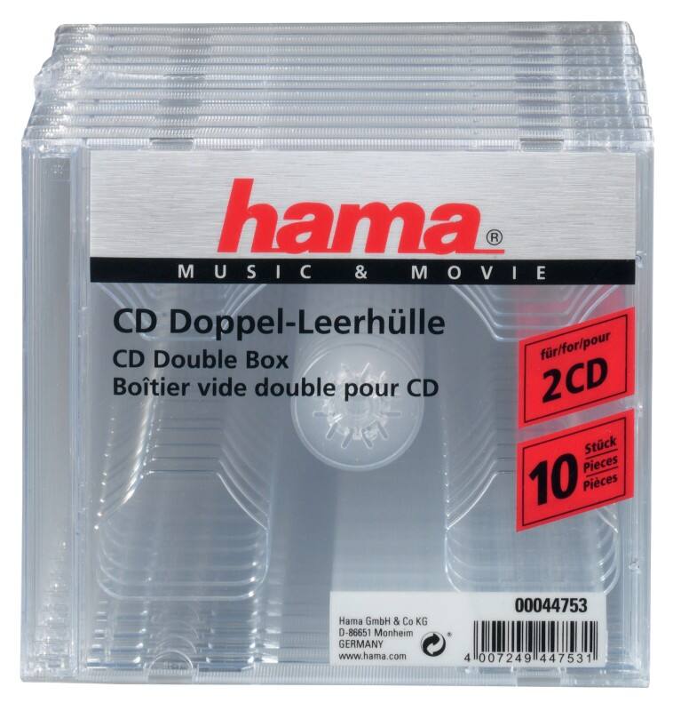 Boîtier double pour CD Hama 00044753 Transparent 10 Unités