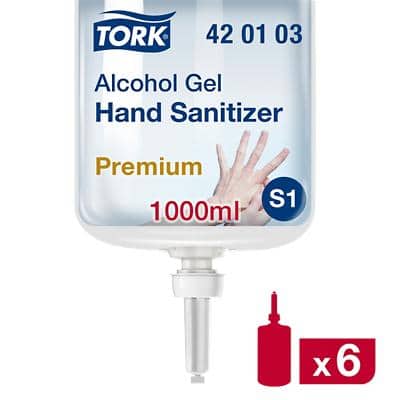 Recharge de gel hydro-alcoolique Tork S1 Premium 6 x 1 l
