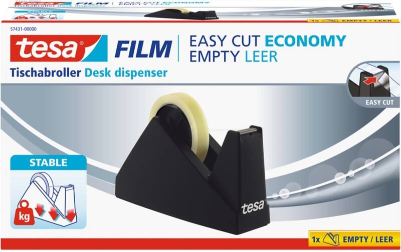 Dévidoir tesa tesafilm Easy Cut Economy Noir 25 mm (L) x 66 m (L)
