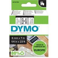 Ruban d’étiquettes D1 Dymo S0720770 / 43610 d’origine Autocollantes Noir sur blanc 6 mm x 7 m