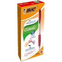 Stylo-bille BIC Atlantis Classic Rétractable Rouge 0,4 mm Moyen Bille Rechargeable 12 Unités