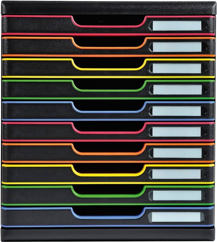 Module à tiroirs Exacompta Modulo PS (Polystyrène) Multicouleur 10 Tiroirs 35 x 28,8 x 32 cm