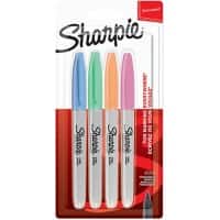 Marqueur permanent Sharpie Pastel Pointe fine, ogive 1 mm Assortiment Non rechargeable 4 Unités