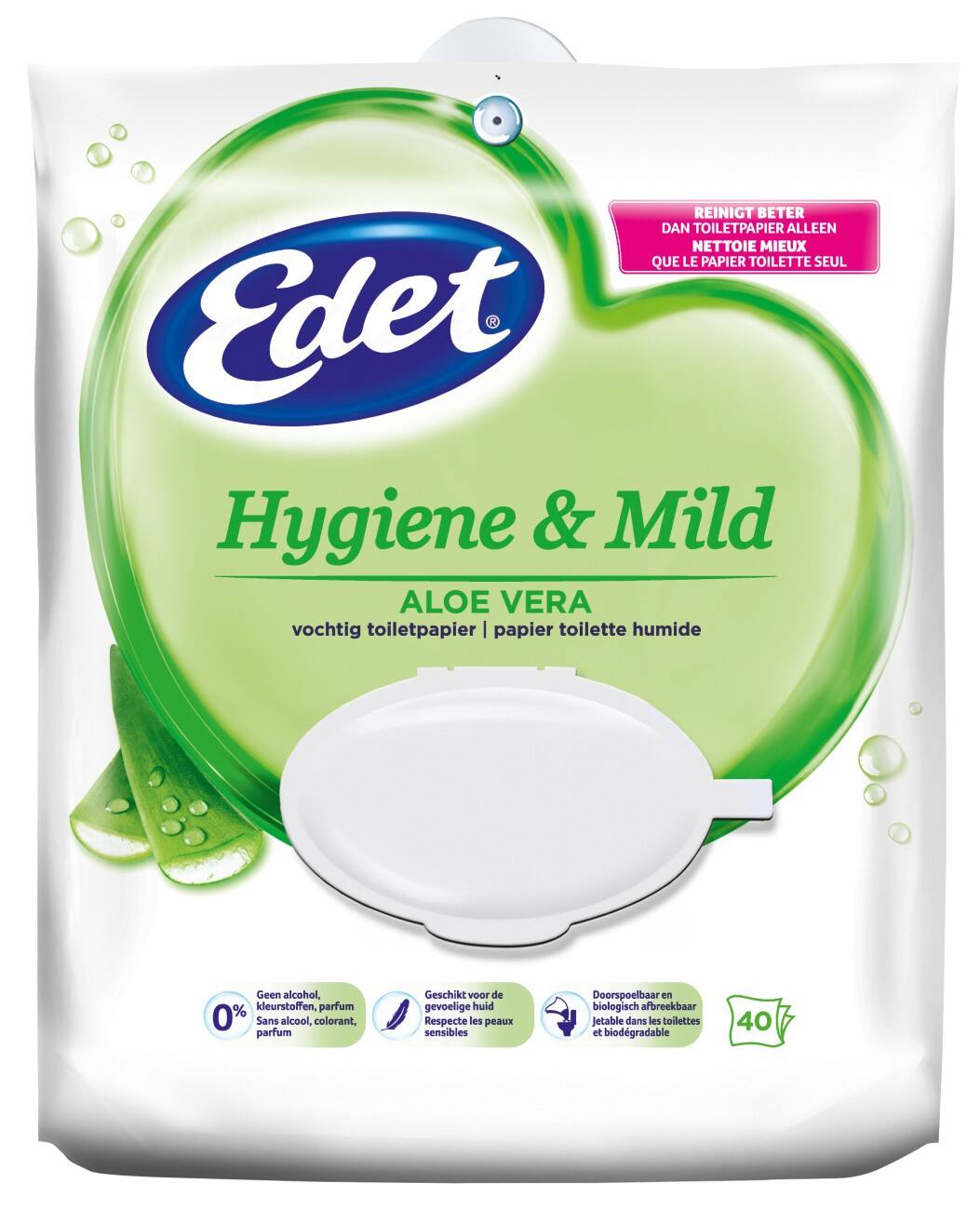Papier toilette humide Edet Aloé vera 40 Feuilles