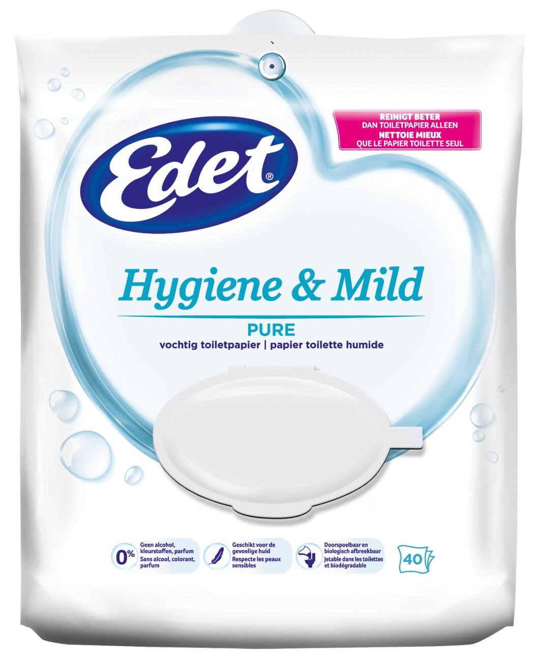 Papier toilette humide Edet Pure 40 Feuilles