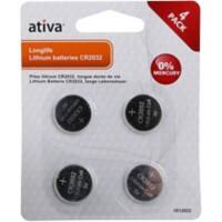 Piles bouton Ativa CR2032 3V Lithium 4 unités