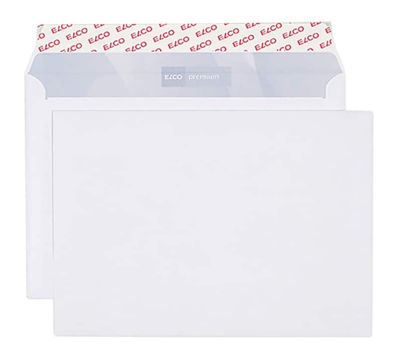 Enveloppes Elco Premium C5 Bande adhésive Blanc 229 (L) x 162 (H) mm Sans Fenêtre 80 g/m²  500 Unités 