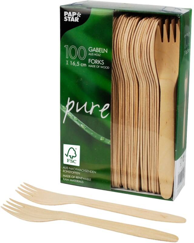 Fourchette PAPSTAR Bois Brun 100 unités