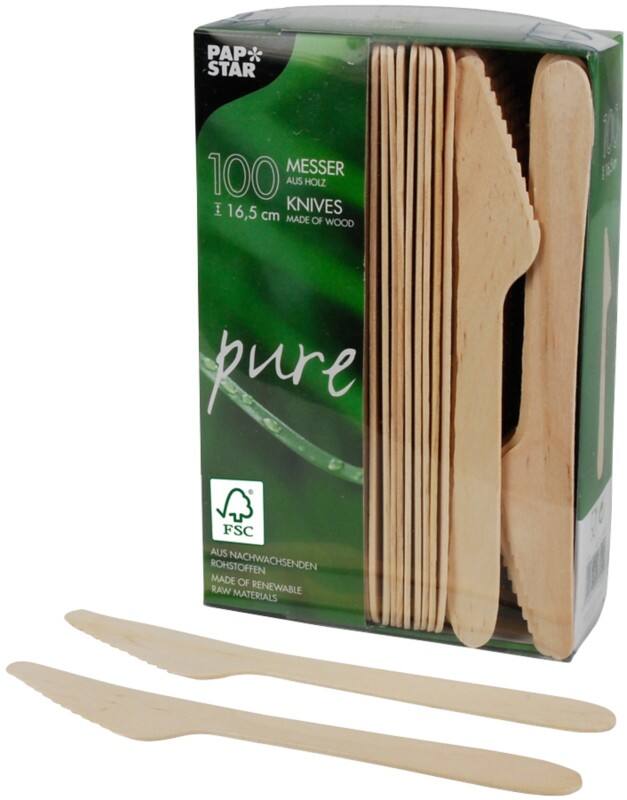 Couteau PAPSTAR Bois Brun 100 unités