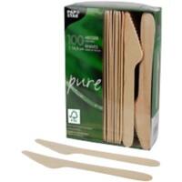 Couteau PAPSTAR Bois Brun 100 unités