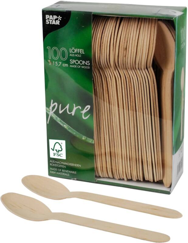 Cuillère PAPSTAR Bois Brun 100 unités