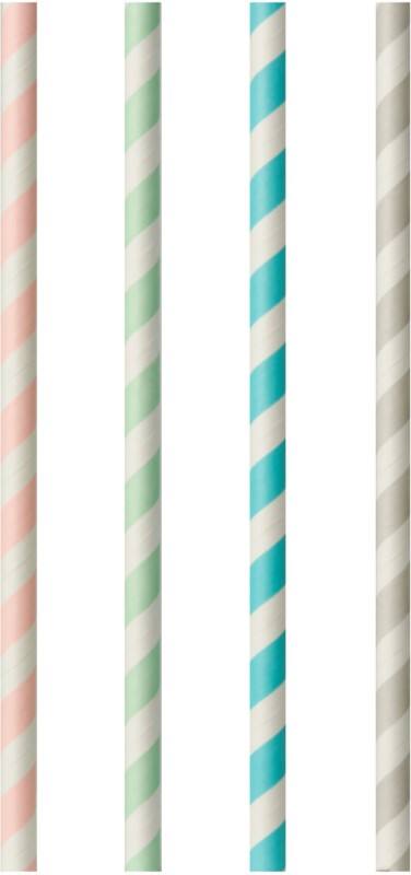 Paille PAPSTAR Jetable Papier 6 mm Assortiment 100 unités