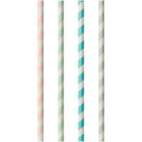 Paille PAPSTAR Jetable Papier 6 mm Assortiment 100 unités