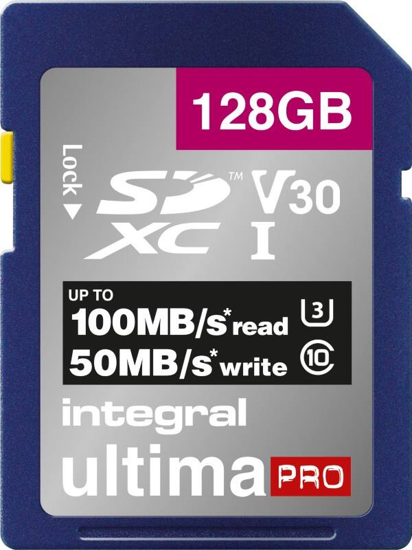 Carte mémoire SDXC Integral V30 128 Go