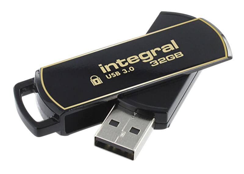 Clé USB Integral Secure 360 32 Go USB 3.0 Noir, doré