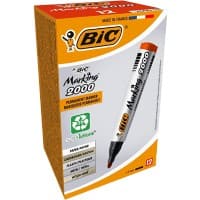 Marqueur permanent BIC Marking 2000 Pointe moyenne, ogive 2 mm Rouge Non rechargeable 12 Unités