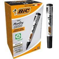 Marqueur permanent BIC Marking 2000 Pointe moyenne, ogive 2 mm Noir Non rechargeable 12 Unités