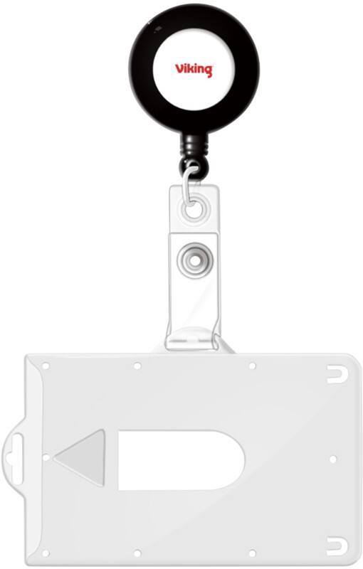 Porte-badge de sécurité Viking avec enrouleur Transparent 85 x 54mm 10 unités