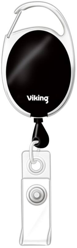 Attache pour badge Viking Reel Metal Clip 822901 800 mm Cordon noir 10 Unités