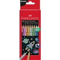 Crayons de couleur Faber-Castell Hexagonal Métallique Assortiment 10 Unités