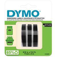 Ruban d'étiquettes DYMO S0847730 3D Blanc sur noir 9 mm x 3 m 3 unités